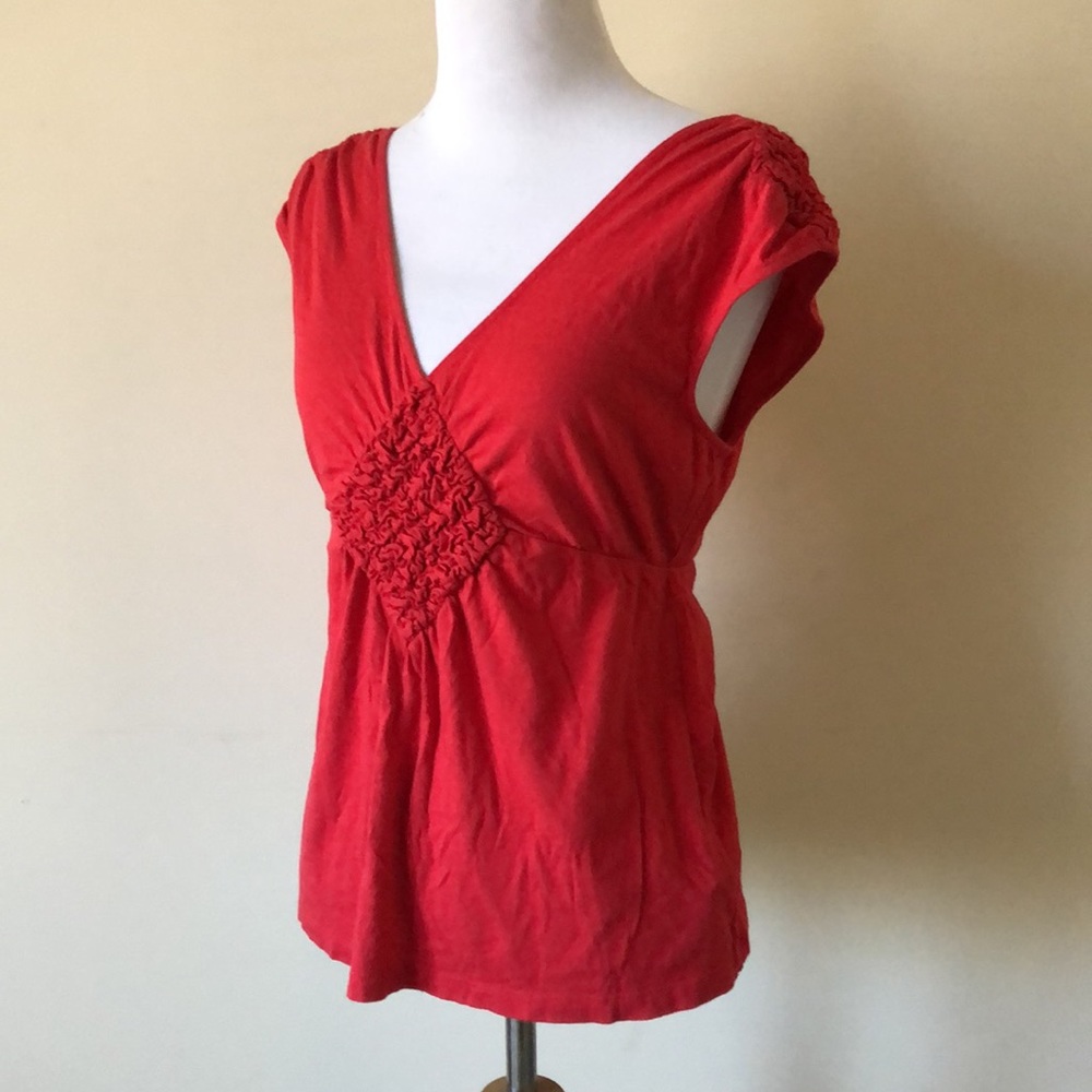 Red Deletta Anthropologie Cap sleeve Top S